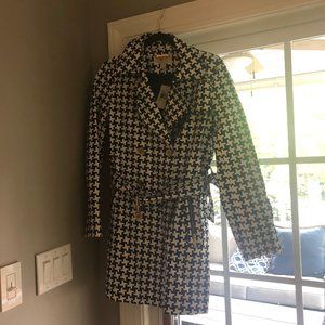 Michael Kors Black Houndstooth TrenchCoat
